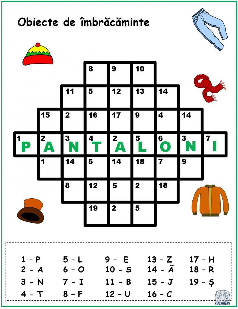 Cuvinte codificate. Obiecte de îmbrăcăminte