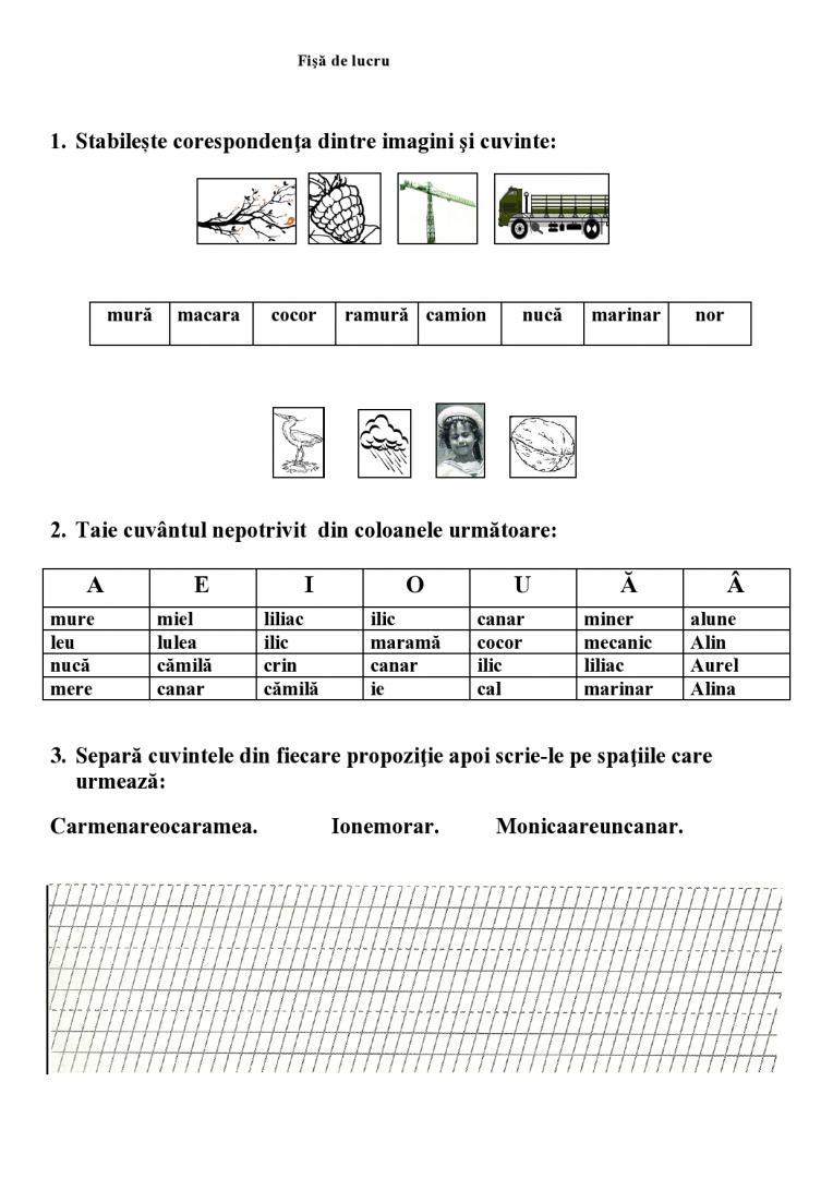 Recapitularea literelor A si L